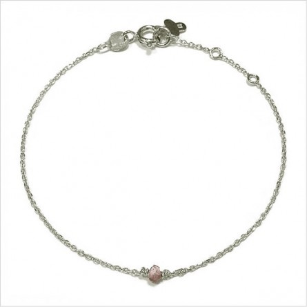 Bracelet Délicat en argent avec une pierre semi-précieuse en quartz fumé - Bijoux fins et intemporels