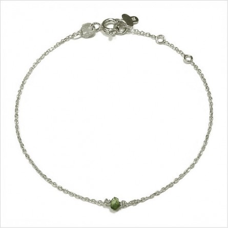 Bracelet Délicat en argent avec une pierre semi-précieuse en rubis soizite - Bijoux fins et intemporels