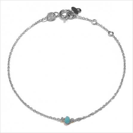Bracelet Délicat en argent avec une pierre semi-précieuse en turquoise - Bijoux fins et intemporels