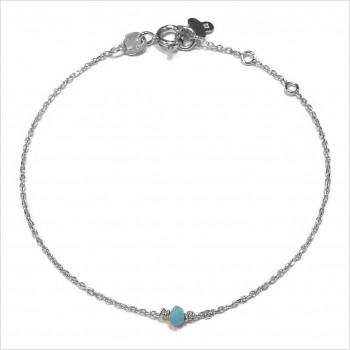 Bracelet Délicat en argent avec une pierre semi-précieuse en turquoise - Bijoux fins et intemporels