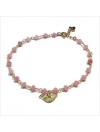 Bracelet Faro sur chaine plaqué or en Quartz rose et charms oiseau - Bijoux modernes - Gag et lou - bijoux fantaisie