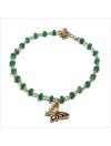 Bracelet Faro sur chaine plaqué or en émeraude et charms papillon - Bijoux modernes - Gag et lou - bijoux fantaisie