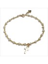 Bracelet Faro sur chaine plaqué or en Perle fine et charms croix - Bijoux modernes - Gag et lou - bijoux fantaisie