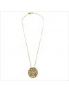 Collier médaille ronde dentelle sur chaîne  en plaqué or - Bijoux fins et intemporels