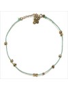 Bracelet fil de soie émeraude et perles en plaqué or - Bijoux fins et originaux