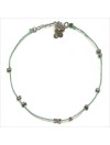 Bracelet fil de soie céladon et perles en argent - Bijoux fins et originaux