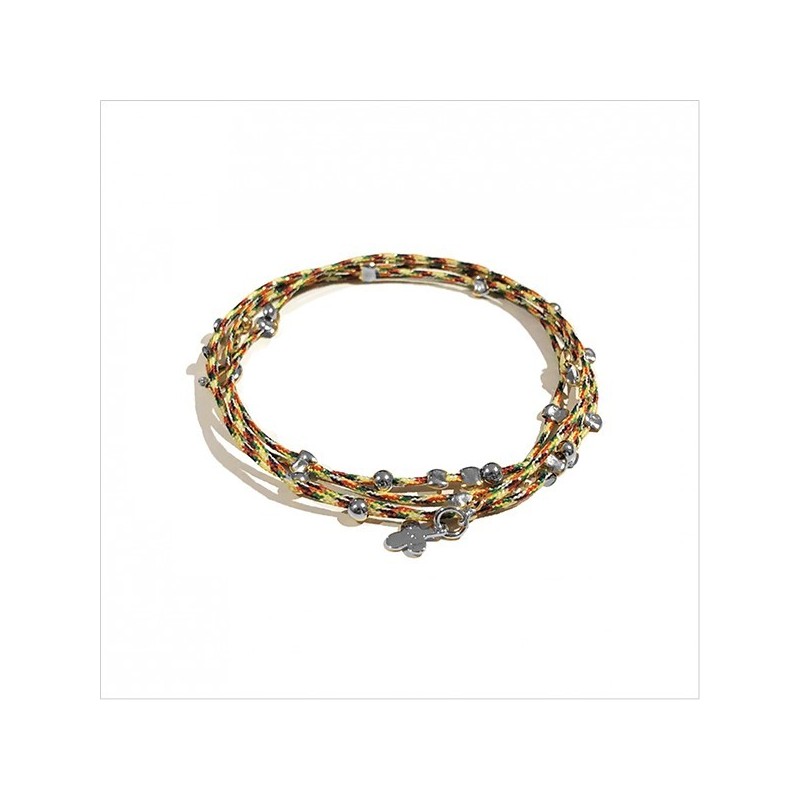 Bracelet lien multicolore perles en argent - Bijoux fins et fantaisies originaux