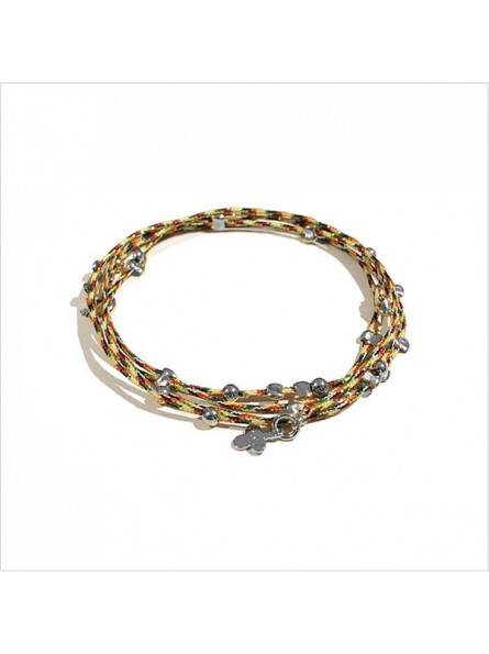 Bracelet lien multicolore perles en argent - Bijoux fins et fantaisies originaux