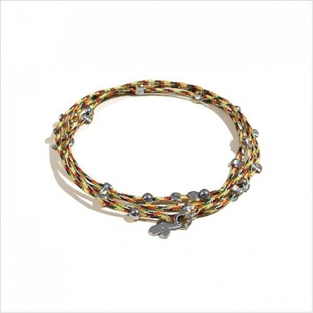 Bracelet lien multicolore perles en argent - Bijoux fins et fantaisies originaux