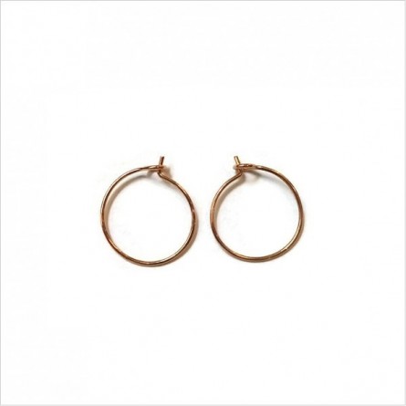Créoles fines simples en plaqué or 15 mm- Bijoux délicat