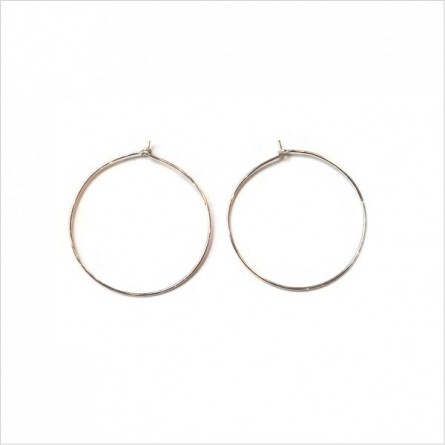 Créoles fines simples en argent 30 mm- Bijoux fins et intemporels