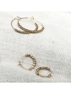 Créoles 15 mm en plaqué or avec perles à écraser - Bijoux fins et intemporels