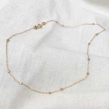 Collier petites perles à écraser irrégulières sur chaine plaqué or - Bijoux fins et intemporels