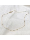Collier petites perles à écraser irrégulières sur chaine plaqué or - Bijoux fins et intemporels