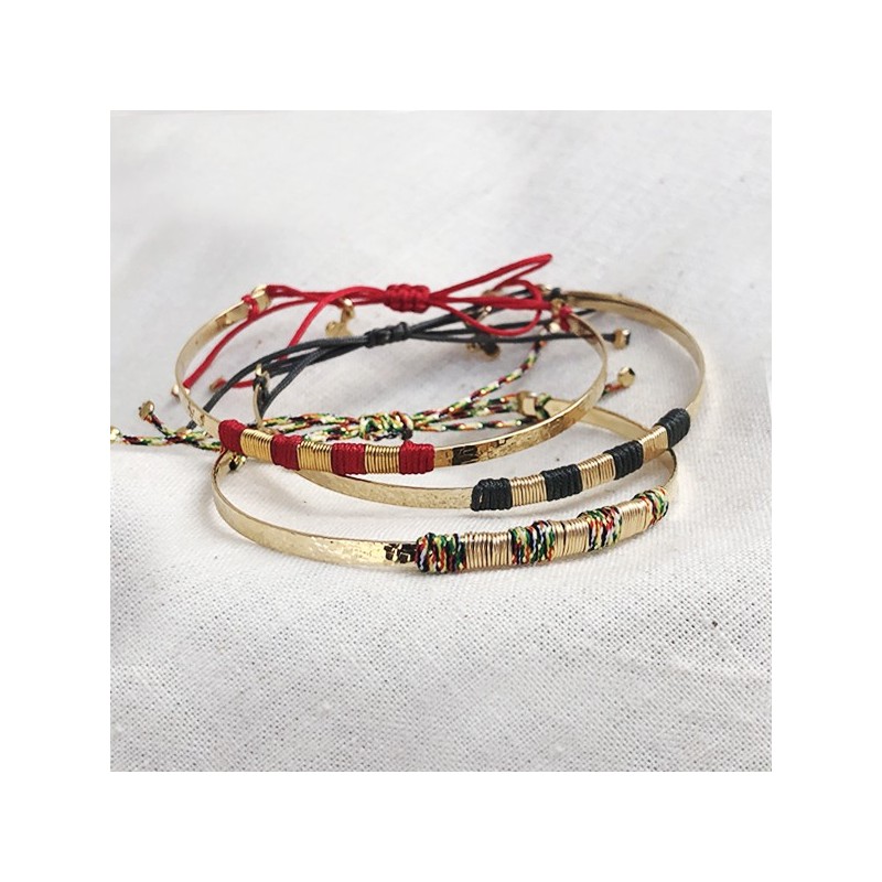 Joncs martelés ethniques plaqué or ou argent - Bijoux fins  et ethniques