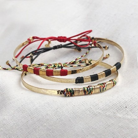 Joncs martelés ethniques plaqué or ou argent - Bijoux fins  et ethniques