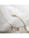Bracelet 3 petites pampilles martelées sur chaine plaqué or - Bijoux fins et fantaisies
