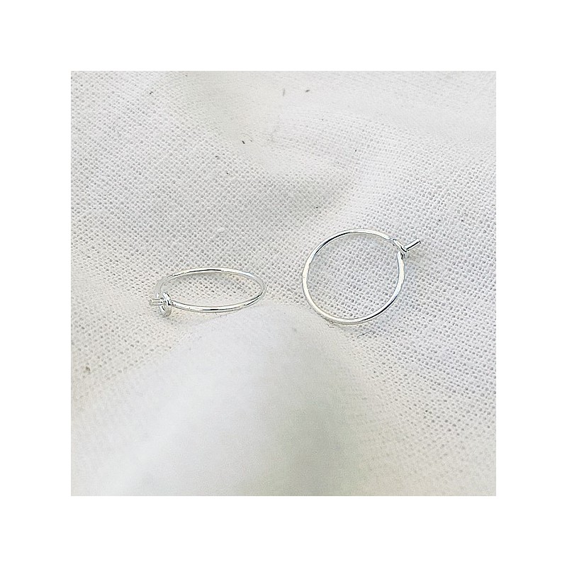 Créoles fines simples en argent 12 mm- Bijoux délicat
