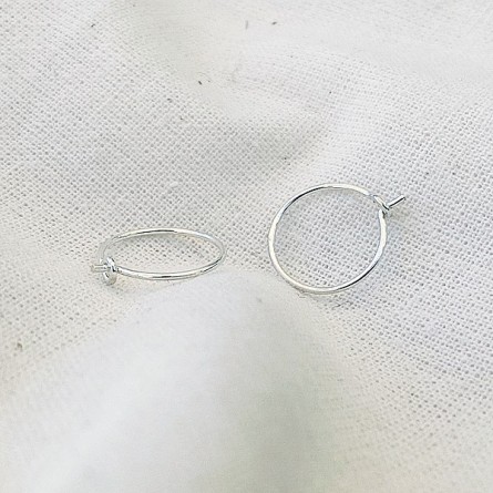 Créoles fines simples en argent 12 mm- Bijoux délicat
