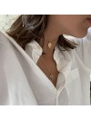 Collier médaille feuille d'automne sur chaine en plaqué or - Bijoux fins fantaisies