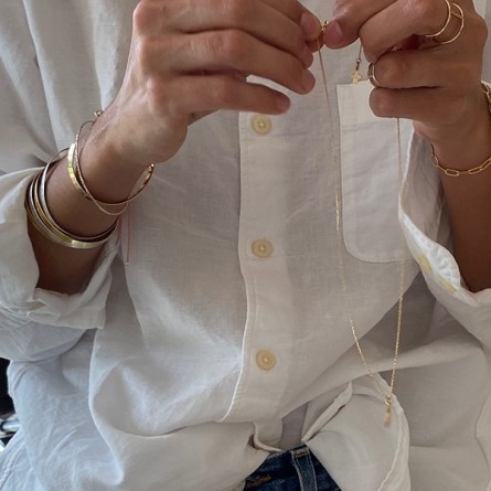 Bague manchette et bague de phalange en plaqué or martelée taille adaptable - Bijoux fins de créateur