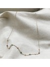 Collier sur chaine perlée en plaqué or et pierres fines en rubis soizite - Bijoux fins et fantaisies tendances