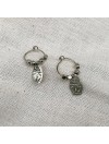 Créoles en argent avec perles facettées pendentif matriochka poupée russe - Bijoux fins et fantaisies