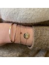Bracelet sur chaine plaqué or orné de pierres fines multicolore - Bijoux tendance
