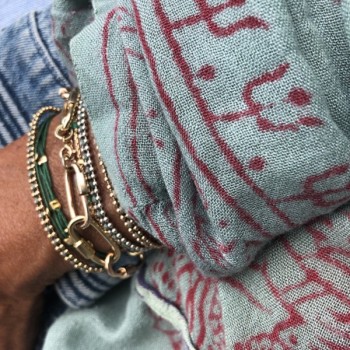 Bracelet grands maillons mousquetons en plaqué or - Bijoux originaux de créateur
