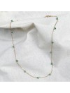 Collier sur chaine en plaqué or orné de minis pierres en agate verte - Bijoux fins et tendances