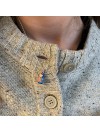 Collier médaille poupée russe en émaille bleu sur chaine argent - Bijoux fins et fantaisies