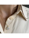 Collier pendentif perle d'eau douce sertie nacrée  plaqué or - Bijoux fins et modernes