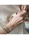 Sautoir Chapelet sur chaine perlée Celadon avec médaille assortie - Bijoux fins et fantaisies