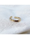 Bague anneau simple martelé en plaqué or ajustable - bijoux fins et intemporels