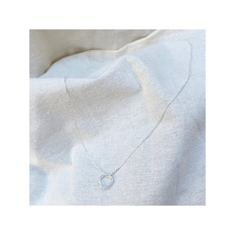 Collier pendentifs 3 anneaux sur chaine en Argent - Bijoux fins et fantaisies