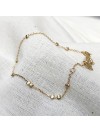 Bracelet petites perles à écraser irrégulières sur chaine plaqué or - Bijoux fins et intemporels
