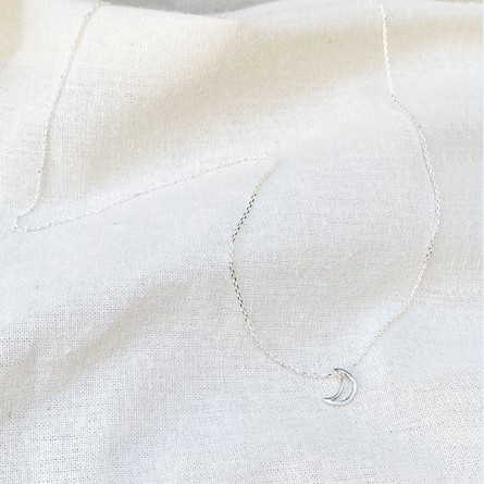 Collier lune évidée sur chaine en Argent - bijoux fins et fantaisies