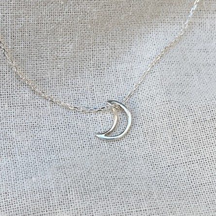 Collier lune évidée sur chaine en Argent - bijoux fins et fantaisies
