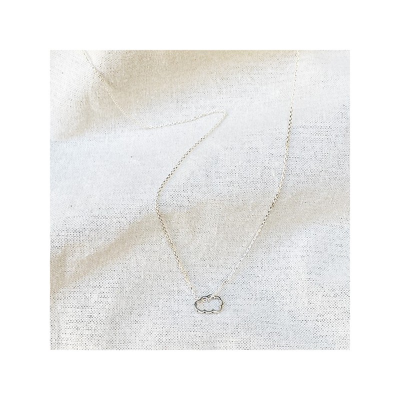 Collier nuage évidé sur chaine en Argent - bijoux fins et fantaisies