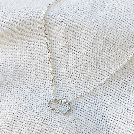Collier nuage évidé sur chaine en Argent - bijoux fins et fantaisies