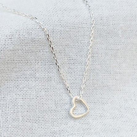 Collier coeur évidé sur chaine en argent - bijoux fins et fantaisies