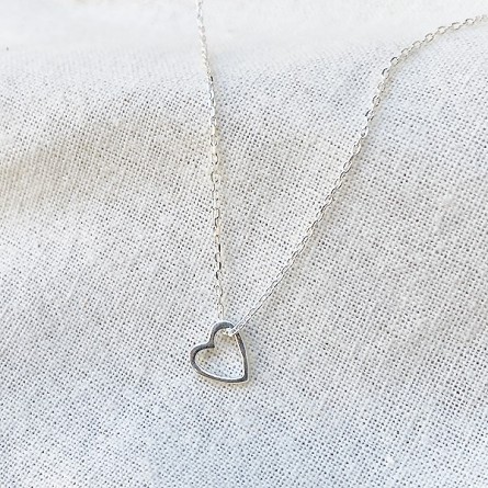 Collier coeur évidé sur chaine en argent -bijoux fins et fantaisies