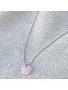 Collier chaine en argent médaille petite rose nacrée - Bijoux fins intemporels