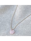 Collier chaine en plaqué or médaille petite rose nacrée - Bijoux fins intemporels