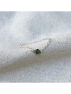 Bague fine sur chaîne en argent avec pierre fine en rubis soizite vert/rose indien - Bijoux fins et intemporels