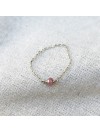 Bague fine sur chaîne en argent avec pierre fine en tourmaline rose - Bijoux fins et intemporels