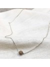 Collier sur chaine en argent pierre ronde unakite - Bijoux fins et intemporels