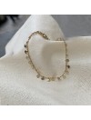 Bracelet plaqué or sur chaine boules et minis pampilles ciselées - bijoux fins et fantaisies tendances