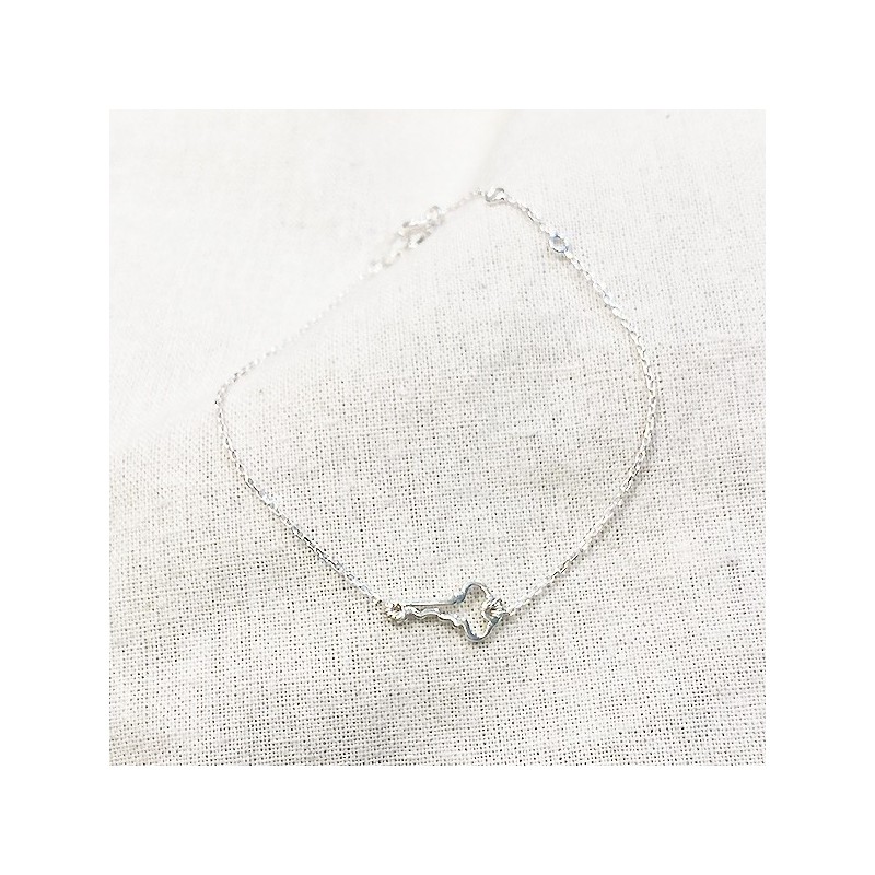 Bracelet clé évidée sur chaine en argent - bijoux fins et fantaisies