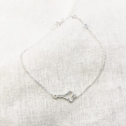 Bracelet clé évidée sur chaine en argent - bijoux fins et fantaisies